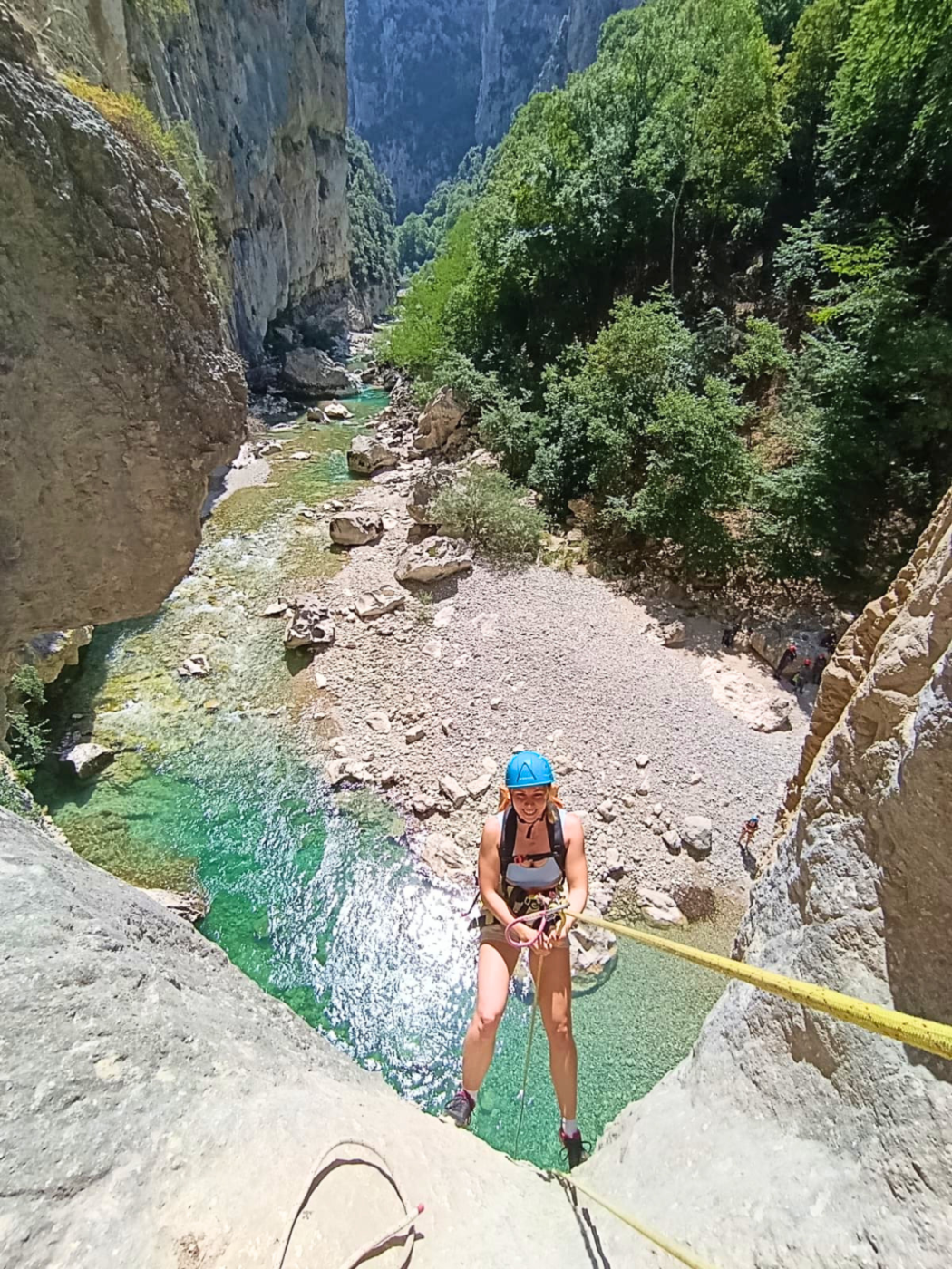 Rappel La Ferné Gorges du Verdon Yeti Rafting